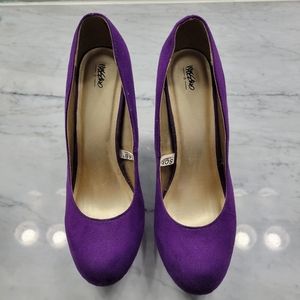 Mossimo Womens Suede 5 Inch Heel Purple Pumps - Size 8.5